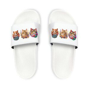 Cute Cats, cat lovers gifts, Gift for her, Women's PU Slide Sandals